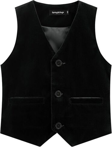 ربيع و Gege Boys Girls Velvet Suit Vest Valistal Dress Cericat مع جيوب ، حجم 4-12 سنة in Saudi Arabia