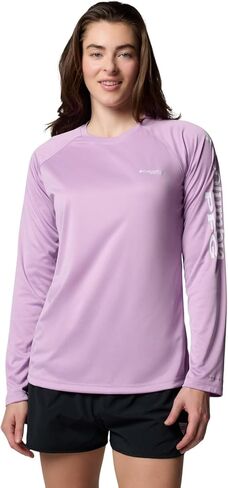 Columbia Womens PFG Super Tidal Tee Long Sleeve Fishing Shirt, Vintage Blue Hooked Up, X-Large in Saudi Arabia