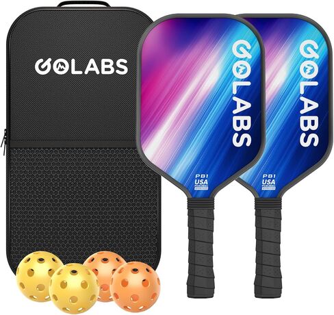 مجموعة مجاذيف Golabs PB1 Pickleball Paddles من 2 ، مجاذيف معتمدة من الألياف الزجاجية المعتمدة ، مع معتمدة من الألياف الزجاجية ، هدية رائعة للمبتدئين ، العائلة in Kuwait