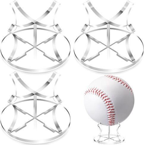 Mudder 6 Pack Acrylic Baseball Displase حامل ، رف عرض الكرة الرياضي ، تصميم شفاف قوي ، سهل التجميع للكرة اللينة التنس للجولف ، مناسب لمكتب المنزل in Saudi Arabia