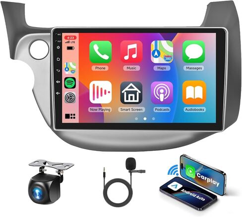 [8 CORE 6G+128G] راديو سيارة Honda Fit 2008-2013 مع Carplay لاسلكي/Android Auto، 10.1 بوصة Android 13 IPS شاشة تعمل باللمس ستيريو سيارة، بلوتوث، GPS Navi، WiFi، SWC، DSP + كاميرا احتياطية in Kuwait