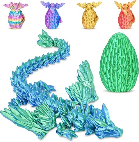 Balkwan Winged Dragon Surprise Egg 3D Dragon Dragon Beags with Dragon Inside Fantasy Fantasy Dragon Desk Toy Gifts for Kids Adults Christmas عيد الفصح ديكور العطلات (الأرجواني ، المتوسط) in Kuwait