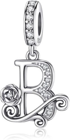 سحر رسالة روز لأساور باندورا والقلائد ، الأحرف الأولى من A-Z ، 925 sterling Silver Charms المجوهرات in Kuwait