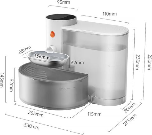 نافورة مياه الحيوانات الأليفة الذكية - وعاء من الفولاذ المقاوم للصدأ ، 2025 موزع المياه التلقائي للقطط والكلاب الصغيرة ، فصل مياه الصرف الصحي ذاتيا ، 3.5L/118.4 أوقية in Kuwait