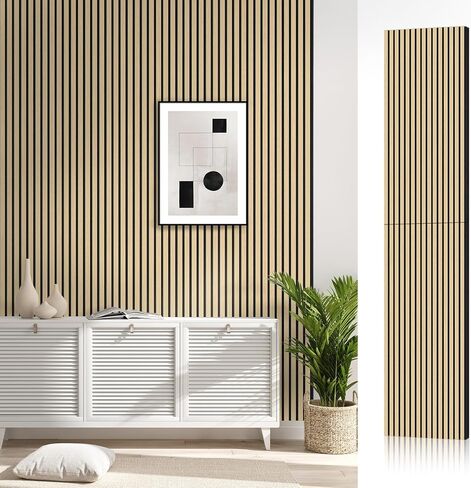Acoustic Wood Slat Wall Panels, 47.2" X 23.6" X 0.7" 15.5ft² Sound Absorbing Acoustic Panels for Walls –Wall Panels for Stylish Interiors (4# Walnut, 2pack -47.2x23.6in) in Saudi Arabia