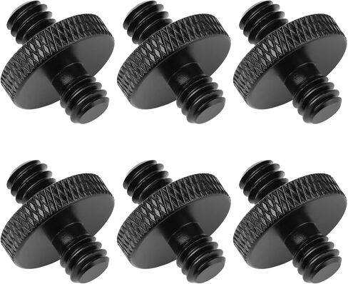 Upgraded Stainless Steels 1/4" Male to 1/4" Male & 1/4" Male to 3/8" Male Tripod Threaded Screw Adapter with Hole for Camera Light Stand Equipped with Hex-L Wrench 4 Pcs in Saudi Arabia