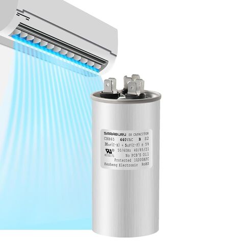 CBB65 المكثفات AC 45+5 UF 45/5 MFD 5 ٪ 370V/440VAC HUNT RUNT CATACITION لمكيف الهواء ، HVAC ، محرك AC ، مكثف مستقيم بارد in Kuwait