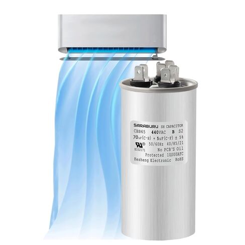 CBB65 المكثفات AC 45+5 UF 45/5 MFD 5 ٪ 370V/440VAC HUNT RUNT CATACITION لمكيف الهواء ، HVAC ، محرك AC ، مكثف مستقيم بارد in Saudi Arabia