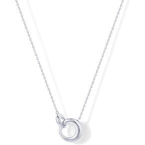 PAVOI 14K Gold Plated Dainty Interlock Pendant Necklace for Women | Circle Link Pendant Necklaces