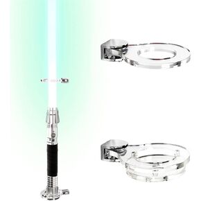 WLSANX Lightsaber Wall Mount Lightsaber عمودي عرض موقف عرض الوجه حامل أكريليك أحادي الكتلة مصمم لعرض وتخزين Lightsabers (أسود 1 ثقب)