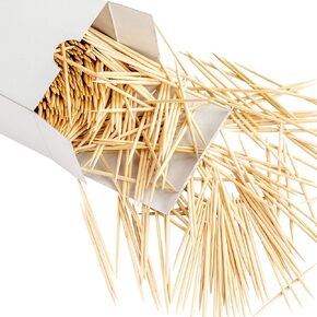 Avant Grub's Bulk Toothpick 800 Pack. Restaurant-Grade, Classic Tooth Pick Set in Reclosable Box. Made to be Precisely Straight & Uniform from Pure Virgin Wood. Wholesale Supply.