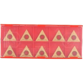 Fafeicy 10pcs Triangular Tungsten Steel, Triangular Tungsten Steel Carbide Blade TCMT 16T304 Triangular Carbide Insert, for CNC Turning Tool, Turning Inserts