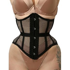 Heavy Duty Waist Trainer Corset Womens Conical Curvy Corset Underbust Steel Boned Mesh Corset