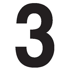 Labelmaster NUMBER3R "Number 3" Labels, 3 1/2", Clear Vinyl (Pack of 50)