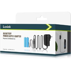Lenink AC Power Supply Adapter for AA Battery, Replace 2 AA Battery for Pumpkin Lantern, LED Light, Thermostat, Table Lamp, Motion Sensor Trash Can (Black)