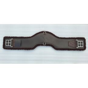 SHOWMEN CRAFT Leather Shoulder Relief Contoured Fleece Cinch Strap|Premium Equestrean Gear|Horse Accesssories (Brown)