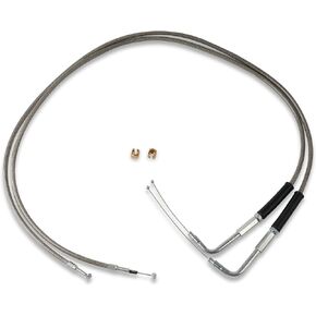 Jetuplusllc 42" Stainless Steel Throttle and Idle Cable Set for 1996-UP Harley Davidson FXST FLST