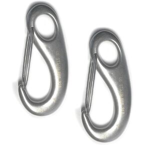 US Stainless 2 Pieces Stainless Steel 316 Spring Snap Lobster Claw 4" Marine Grade