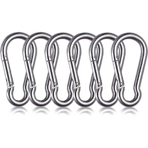 WIQUE Spring Snap Hook Carabiner,304 Stainless Steel Snap Hook Heavy Duty Rope Connector (2.4inch)