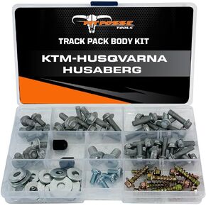 Pit Posse PP3358KTM Track Pack Body and Plastics Bolt Kit Fits Most KTM & Husqvarna Offroad Models SX SX-F XC XC-F XC-W 65 80 85 125 150 200 350 400 450 - Seat Fenders Shrouds Number Plates Fasteners