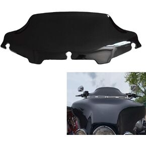H RUO Black 6 inch Wave Windshield Windscreen for Harley Touring Electra Street Glide FLHX FLHT 1996-2013