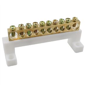 Terminal Block Connector Bar CHENJIN 10 Positions Single Row High Bridge Design Electric Barrier Bar, Terminal Bus Bar