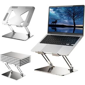 DingGee Laptop Stand with Cooling Holes, Ergonomic Computer Stand, Aluminum Laptop Stand for Desk Foldable, Detachable, Compatible with Most Laptops, Up to 17 Inches.
