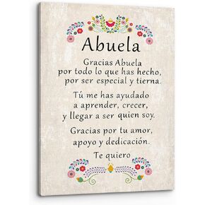 PHAMTE Gift for Mom Mother in Spanish Wall Art,Gracias Mamá Inspirational Quote Print Framed Canvas Painting Artwork Home Living Room Bedroom Decor,Mom Mother Birthday Mother’s Day Gifts (11x14Inch)