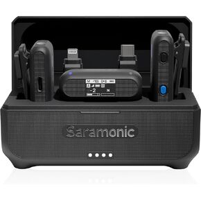 Saramonic BLINK500B2+ Wireless Lavalier Microphone for iPhone Android Type-C Smartphone Camera, 492ft Range, 20h Battery Life, Clip on Wireless Lapel Mic for Live Streaming Video Conference Recording