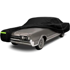 Waterproof Car Cover Compatible with 1967-1977 Oldmobile Cutlass Sedan/Coupe Accessories, 210T All Weather Car Covers with Zipper&Lock for Car Dust Snow Rain Hail Protection(Base/S/Supreme/442)