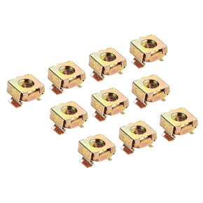PATIKIL M4 Cage Nuts Carbon Steel Zinc Plated for Server Rack Cabinets, Yellow Zinc Pack of 30