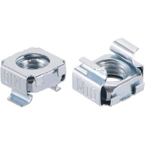 uxcell M10 Cage Nuts for Server Rack Cabinet, Carbon Steel Zinc Plated, 10 Pcs