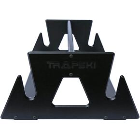 TRAPSKI Mobile Racing and XC Ski Rack Marine Grade HDPE Plastic | UV Protected | Premium Strap Included | 3 Year Warranty | Made in The USA | Veteran Owned Business (Black, Double)
