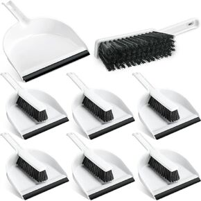 Zubebe 12 Pcs Mini Dustpan and Brush Set, Small Broom and Dustpan Set Small Cleaning Brush Portable Hand Broom and Dustpan Set for Home Office Kitchen Table Desktop Floor Cleaning Supplies