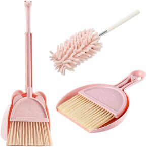 مجموعة مكنسة ومجارف صغيرة من كالولاري، 5 قطع، مكنسة صغيرة مع مجرفة للأطفال، مجموعة مجرفة مكنسة صغيرة مع منفضة غبار قابلة للتمديد لتنظيف المكتب وطاولة المنزل ولوحة المفاتيح in Kuwait