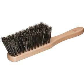 11.2" Hand Broom Medium-Soft Bristles Bench Brush, Sweeping Brush with Wooden Handle, Lightweight Dusting Brush, Handheld Small Broom, Shop Brush