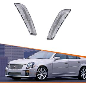 ADIIL Amber Lens Front Bumper Side Marker Light Kit For 2003-2007 Cadillac CTS,2003-2007 Cadillac CTS V,Replace OEM Front Sidemarker Lamps