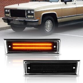 Gempro Led Side Marker Light for 1981-1991 Chevy/GMC C/K 10 Truck/Suburban/Blazer/Jimmy Front Bumper Fender Lamps, 2PCS (Smoked Len) in Saudi Arabia