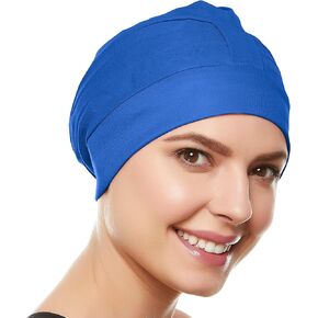 Beemo Swim Cap for Women - Polyester Latex Lined Swim Bathing Cap Turban with Adjustable Velcro