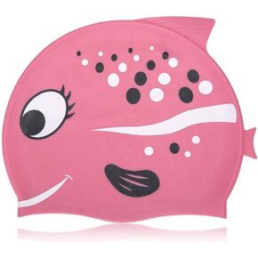 DoubleWood Kids Swimming Caps Fun Swimming Hat Comfortable Silicone Children Toddlers Swim Cap Waterproof Protect Ear Swim Pool Hat for Boys and Girls