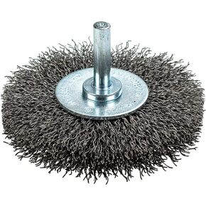 Forney 72254 Wire Wheel Brush, Coarse Crimped with 1/4" Round Shank, 3"