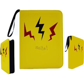 Binder for Pokemon Card Binder of 400 Card Collection/4 Pocket Card Binder/Trading Card Binder/Card Album with Zipper, 50 Sheets, Yellow