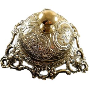 PARIJAT HANDICRAFT Brass Desk Bell Ornate Solid Hotel Counter Bell Service Bell for Hotels, Schools, Restaurants, Reception Areas. in Saudi Arabia