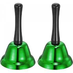 uxcell Loud Hand Bell, 2pcs 75mm(2.95") Dinner Bell for Classroom, Service, Green