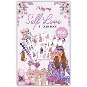 Rongrong Sticker Book Self Love Theme for Planners, Calendars, Journals and Projects – Premium Quality Hand Drawn Perfect for Ensuring You Remember Self Care - Scrapbook Accessories – 24 Pages