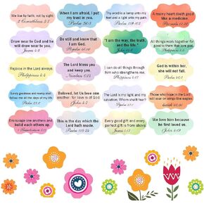 300 Pieces Bible Verse Stickers Scripture Inspirational Stickers Colorful Christian Planner Religious Stickers Motivational Journal Stickers for Bottle Laptop Present Tags Decor