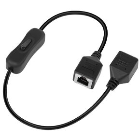 GELRHONR 50cm RJ12 6P6C Phone Extension Cable,Female to Female Straight Wired with 304 Switch for Home Phone, Fax, DSL Modem, Router, Printer Black