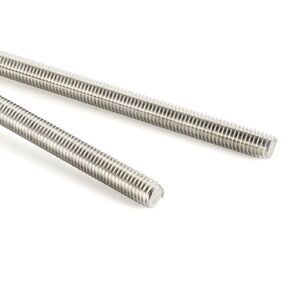 M6-1.0 x 250mm Fully Threaded Rods, Long Threaded Studs, Right Hand Threads, All Threaded Rod, 304 Stainless Steel, 2 PCS