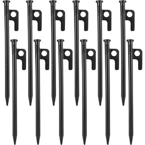 12PCS Tent Stakes Heavy Duty, 16Inch Metal Camping Stakes Tent Pegs for Outdoors Mountain-Climbing Camping Hiking