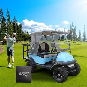 10L0L Golf Cart Sun Shade Cover Fit EZGO TXT and Club Car Precedent, Superior UV& Sun Heat Blocking, Encrypted Polyester Mesh Sun Cover, Very Easy to Install (Black/Grey)